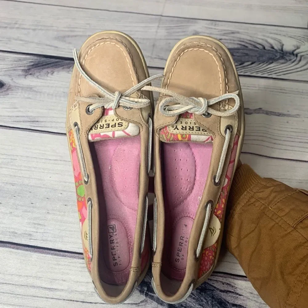 Sperry Top Sider Womens 6.5 Pink/Yellow Floral‎